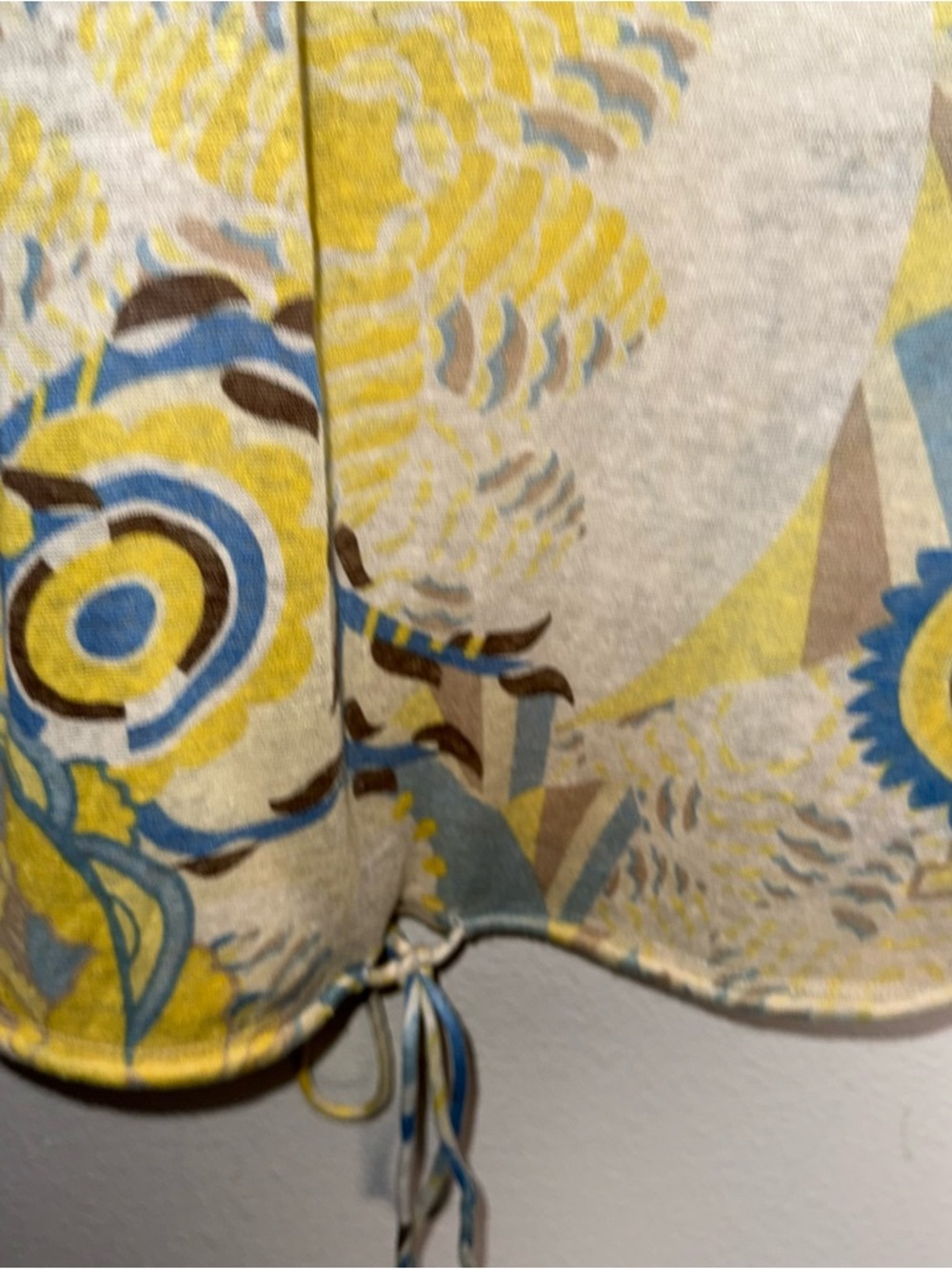 ELIE TAHARI linen blend lightweight beachy flare sleeve summer blouse M - Picture 3 of 6